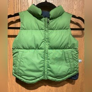ONE KID”” Reversible Green / Blue  Puffer Vest with Pockets 3T